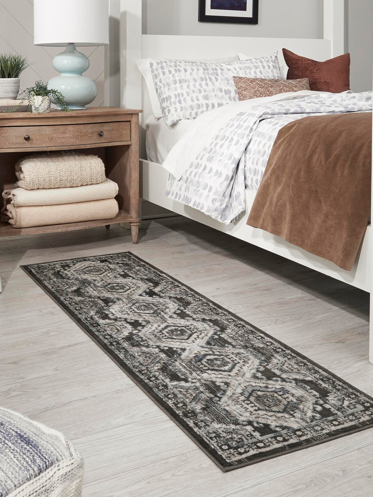 Gray 3' 1 x 13' 1 Charlotte Runner Area Rug 100% Polypropylene With Jute Backing Traditional Classical Durable Carpet for Living Dining Office Rooms for Sale at Rug Engine