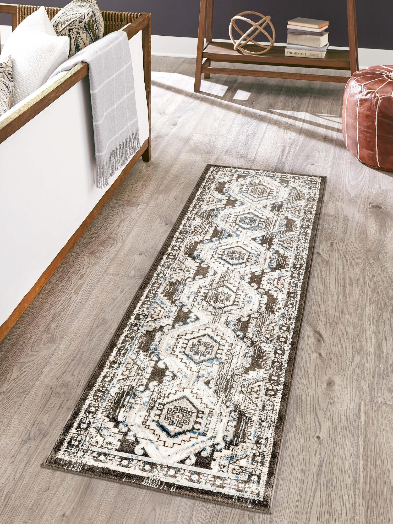 Gray 3' 1 x 13' 1 Charlotte Runner Area Rug 100% Polypropylene With Jute Backing Traditional Classical Durable Carpet for Living Dining Office Rooms for Sale at Rug Engine