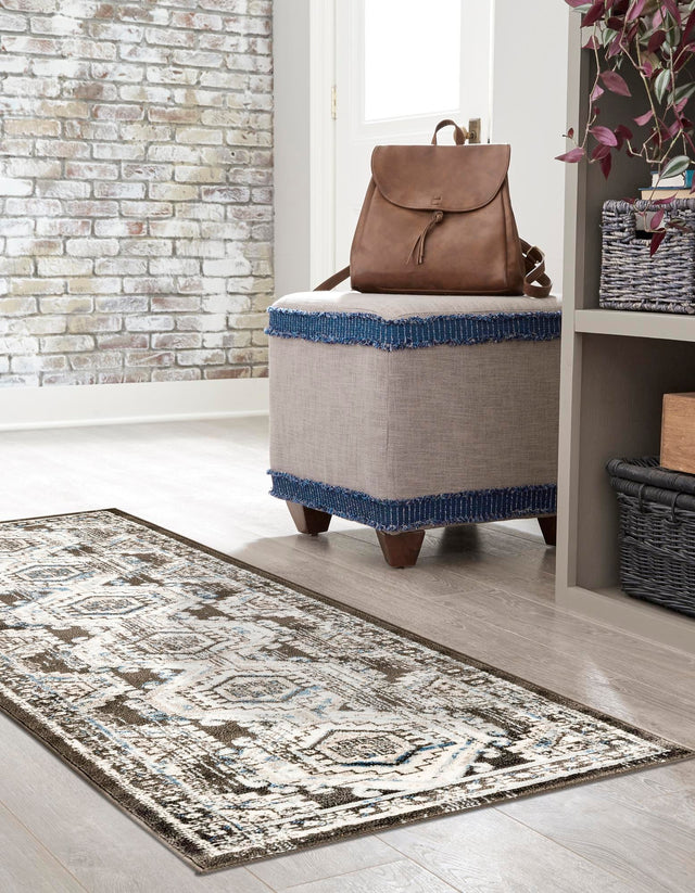 Gray 2' x 6' 1 Charlotte Runner Area Rug 100% Polypropylene With Jute Backing Traditional Classical Durable Carpet for Living Dining Office Rooms for Sale at Rug Engine