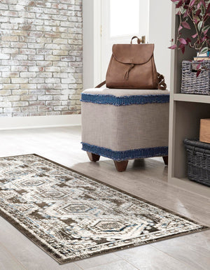 Gray 2' x 9' 10 Charlotte Runner Area Rug 100% Polypropylene With Jute Backing Traditional Classical Durable Carpet for Living Dining Office Rooms for Sale at Rug Engine