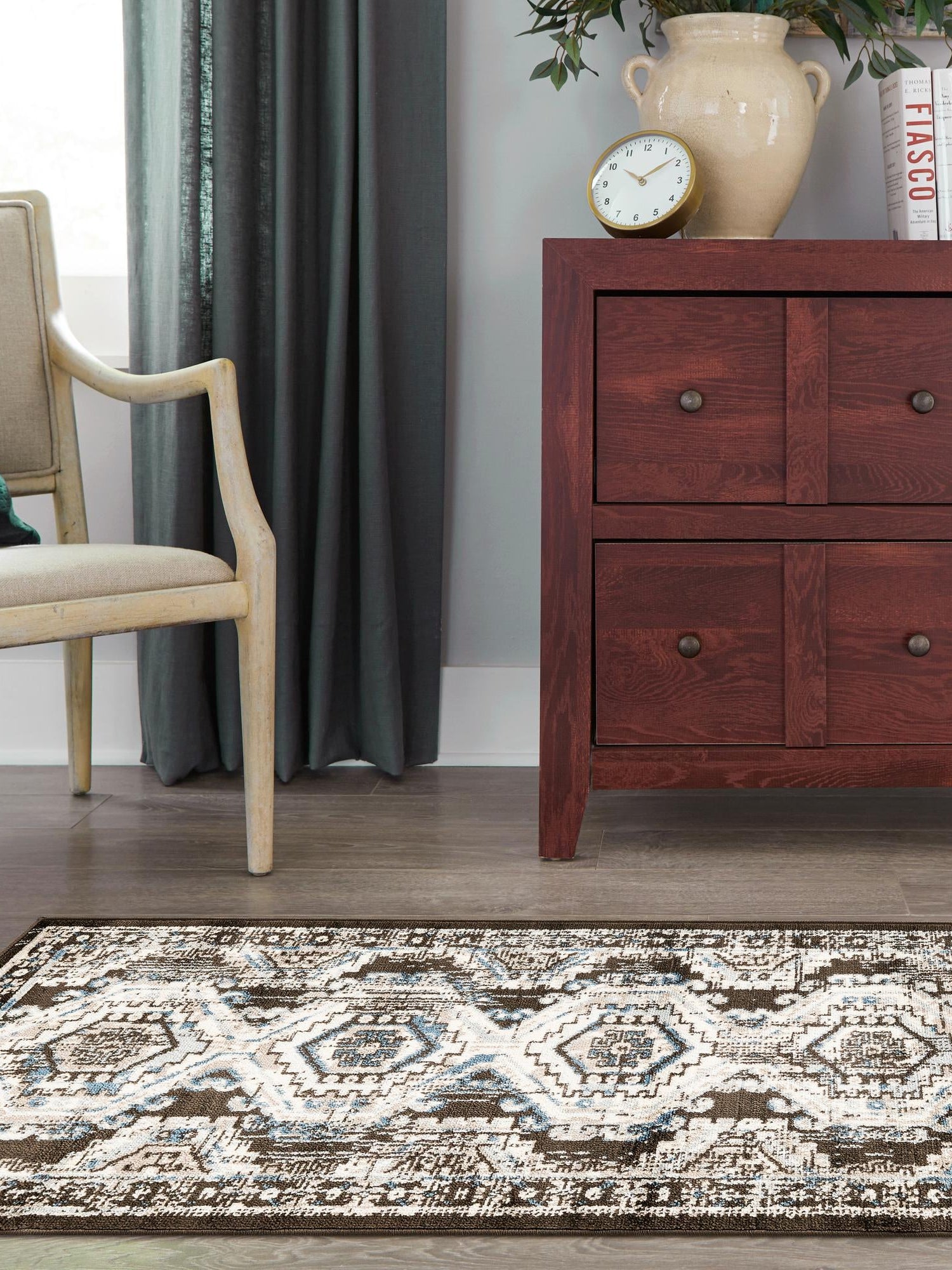 Gray 2' x 9' 10 Charlotte Runner Area Rug 100% Polypropylene With Jute Backing Traditional Classical Durable Carpet for Living Dining Office Rooms for Sale at Rug Engine