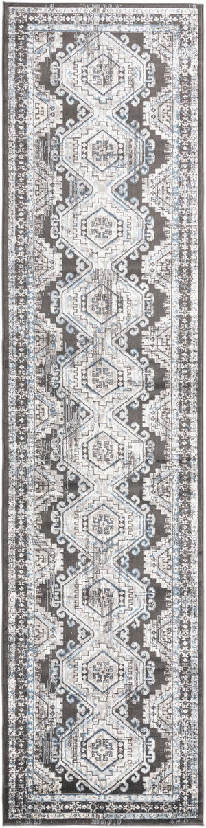 Gray 3' 1 x 13' 1 Charlotte Runner Area Rug 100% Polypropylene With Jute Backing Traditional Classical Durable Carpet for Living Dining Office Rooms for Sale at Rug Engine