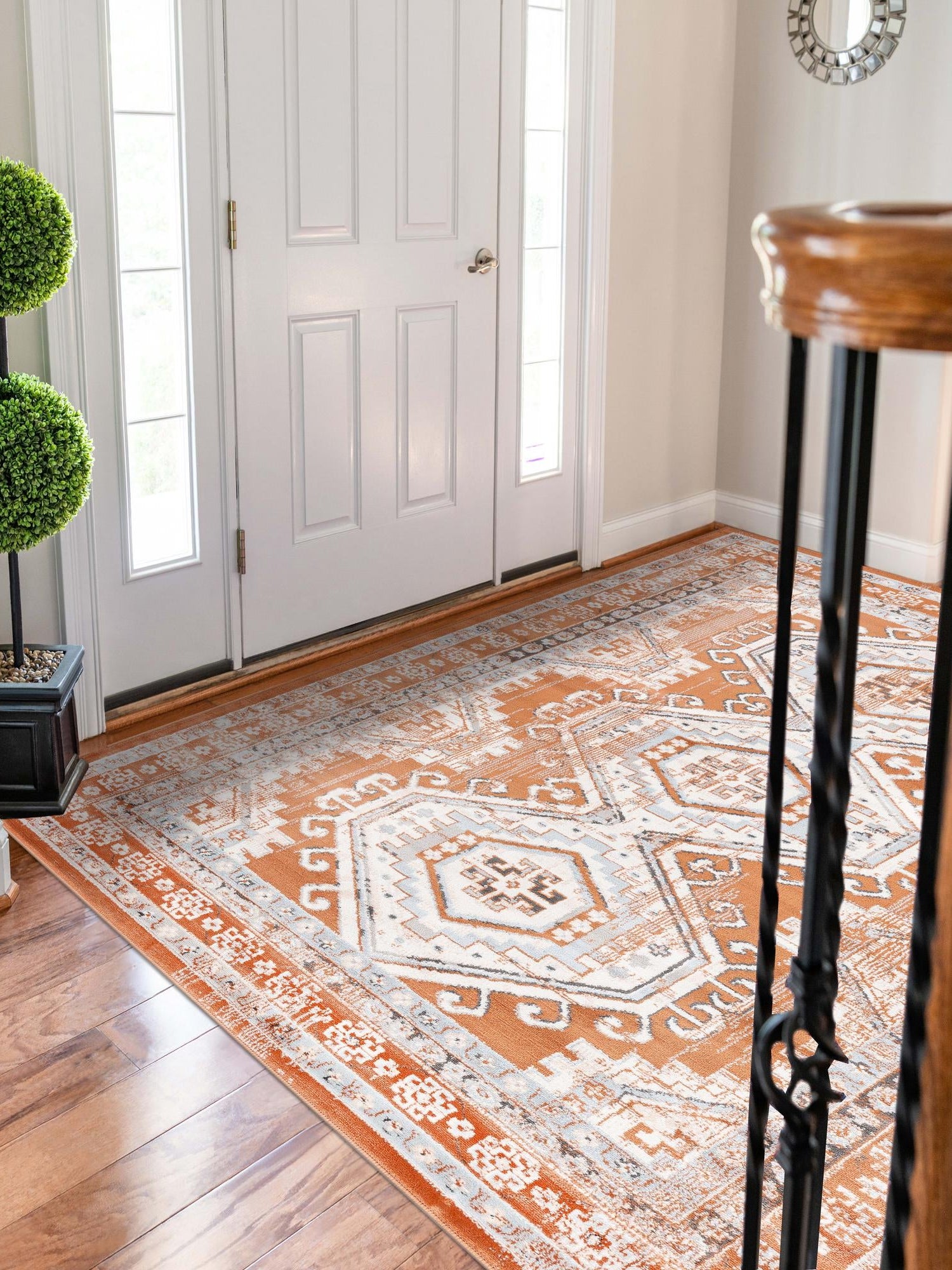 Terracotta 5' 3 x 8' Charlotte Rectangle Area Rug 100% Polypropylene With Jute Backing Traditional Classical Durable Carpet for Living Dining Office Rooms for Sale at Rug Engine