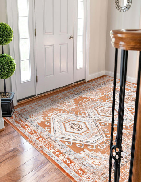 Terracotta 9' x 12' Charlotte Rectangle Area Rug 100% Polypropylene With Jute Backing Traditional Classical Durable Carpet for Living Dining Office Rooms for Sale at Rug Engine