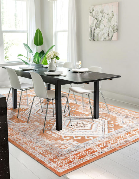 Terracotta 6' 1 x 9' Charlotte Rectangle Area Rug 100% Polypropylene With Jute Backing Traditional Classical Durable Carpet for Living Dining Office Rooms for Sale at Rug Engine