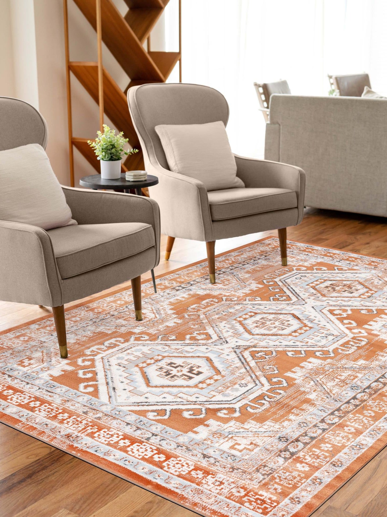 Terracotta 7' 1 x 10' Charlotte Rectangle Area Rug 100% Polypropylene With Jute Backing Traditional Classical Durable Carpet for Living Dining Office Rooms for Sale at Rug Engine