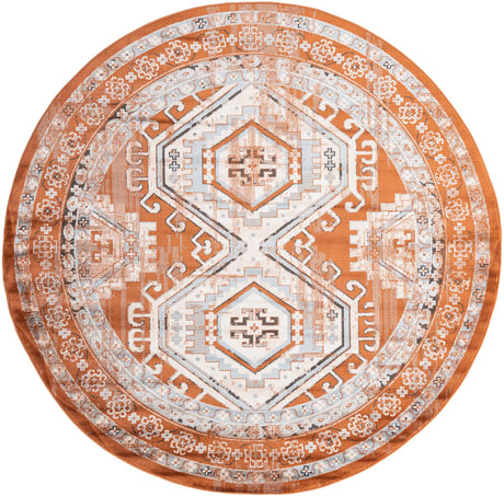 Terracotta 7' 10 x 7' 10 Charlotte Round Area Rug 100% Polypropylene With Jute Backing Traditional Classical Durable Carpet for Living Dining Office Rooms for Sale at Rug Engine