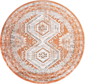 Terracotta 7' 10 x 7' 10 Charlotte Round Area Rug 100% Polypropylene With Jute Backing Traditional Classical Durable Carpet for Living Dining Office Rooms for Sale at Rug Engine