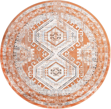 Terracotta 7' 10 x 7' 10 Charlotte Round Area Rug 100% Polypropylene With Jute Backing Traditional Classical Durable Carpet for Living Dining Office Rooms for Sale at Rug Engine