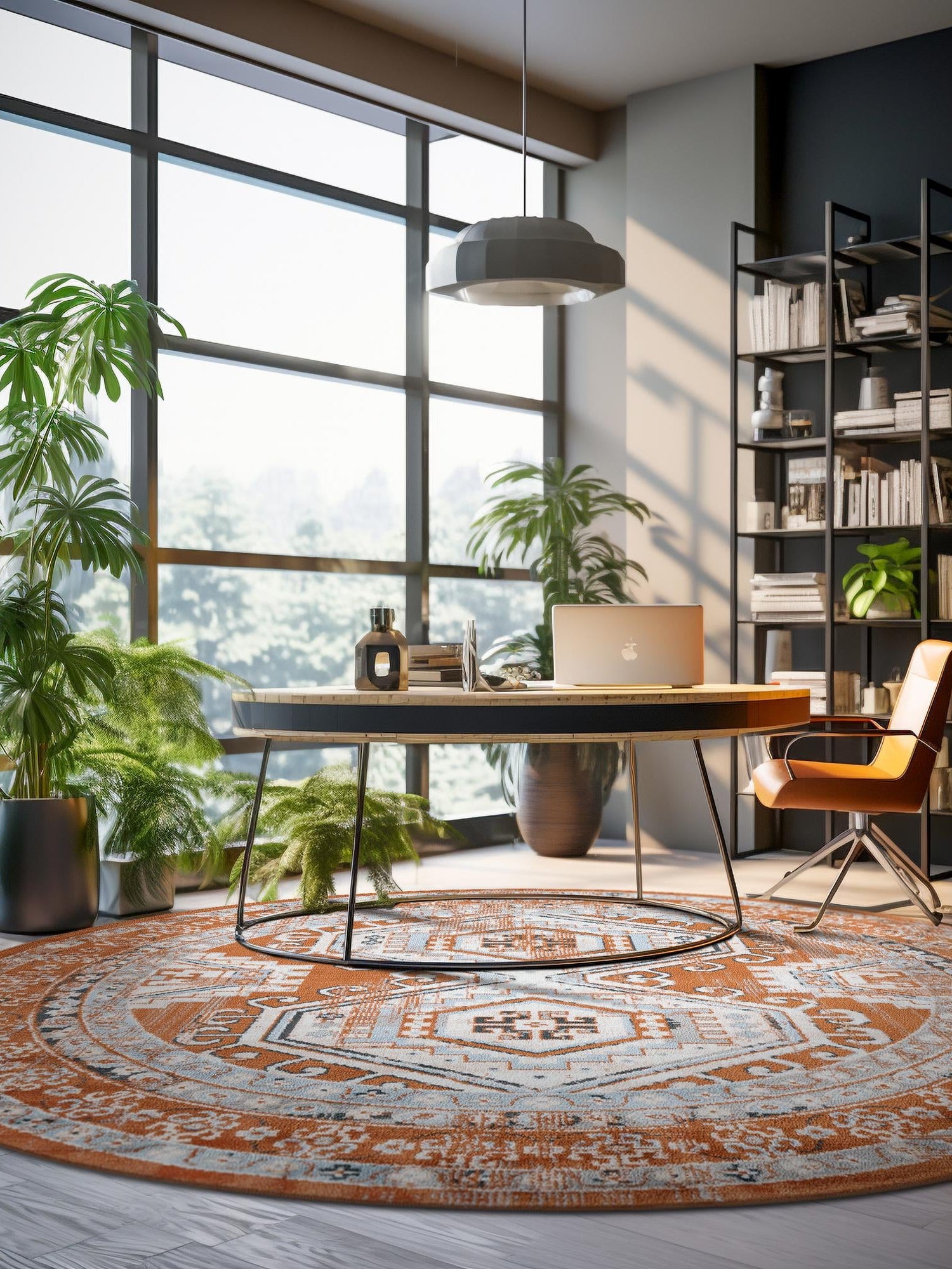 Terracotta 3' 1 x 3' 1 Charlotte Round Area Rug 100% Polypropylene With Jute Backing Traditional Classical Durable Carpet for Living Dining Office Rooms for Sale at Rug Engine