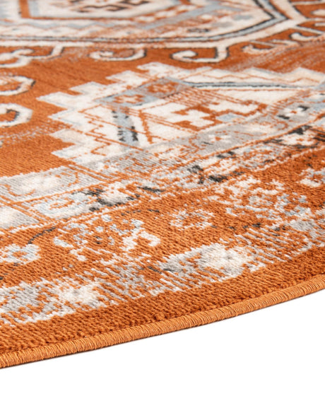 Terracotta 7' 10 x 7' 10 Charlotte Round Area Rug 100% Polypropylene With Jute Backing Traditional Classical Durable Carpet for Living Dining Office Rooms for Sale at Rug Engine
