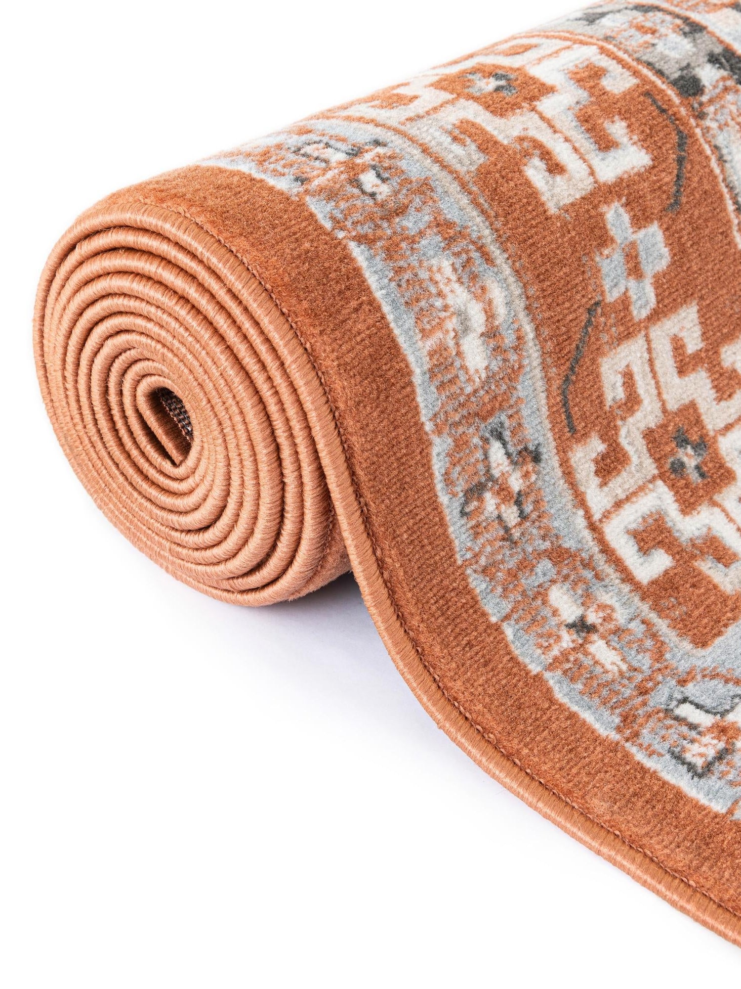 Terracotta 6' 1 x 6' 1 Charlotte Round Area Rug 100% Polypropylene With Jute Backing Traditional Classical Durable Carpet for Living Dining Office Rooms for Sale at Rug Engine