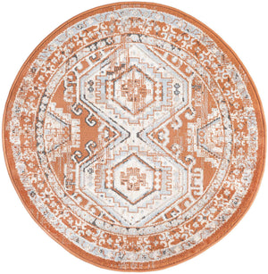 Terracotta 3' 1 x 3' 1 Charlotte Round Area Rug 100% Polypropylene With Jute Backing Traditional Classical Durable Carpet for Living Dining Office Rooms for Sale at Rug Engine