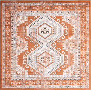 Terracotta 7' 10 x 7' 10 Charlotte Square Area Rug 100% Polypropylene With Jute Backing Traditional Classical Durable Carpet for Living Dining Office Rooms for Sale at Rug Engine