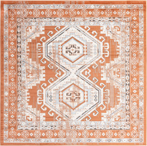 Terracotta 7' 10 x 7' 10 Charlotte Square Area Rug 100% Polypropylene With Jute Backing Traditional Classical Durable Carpet for Living Dining Office Rooms for Sale at Rug Engine