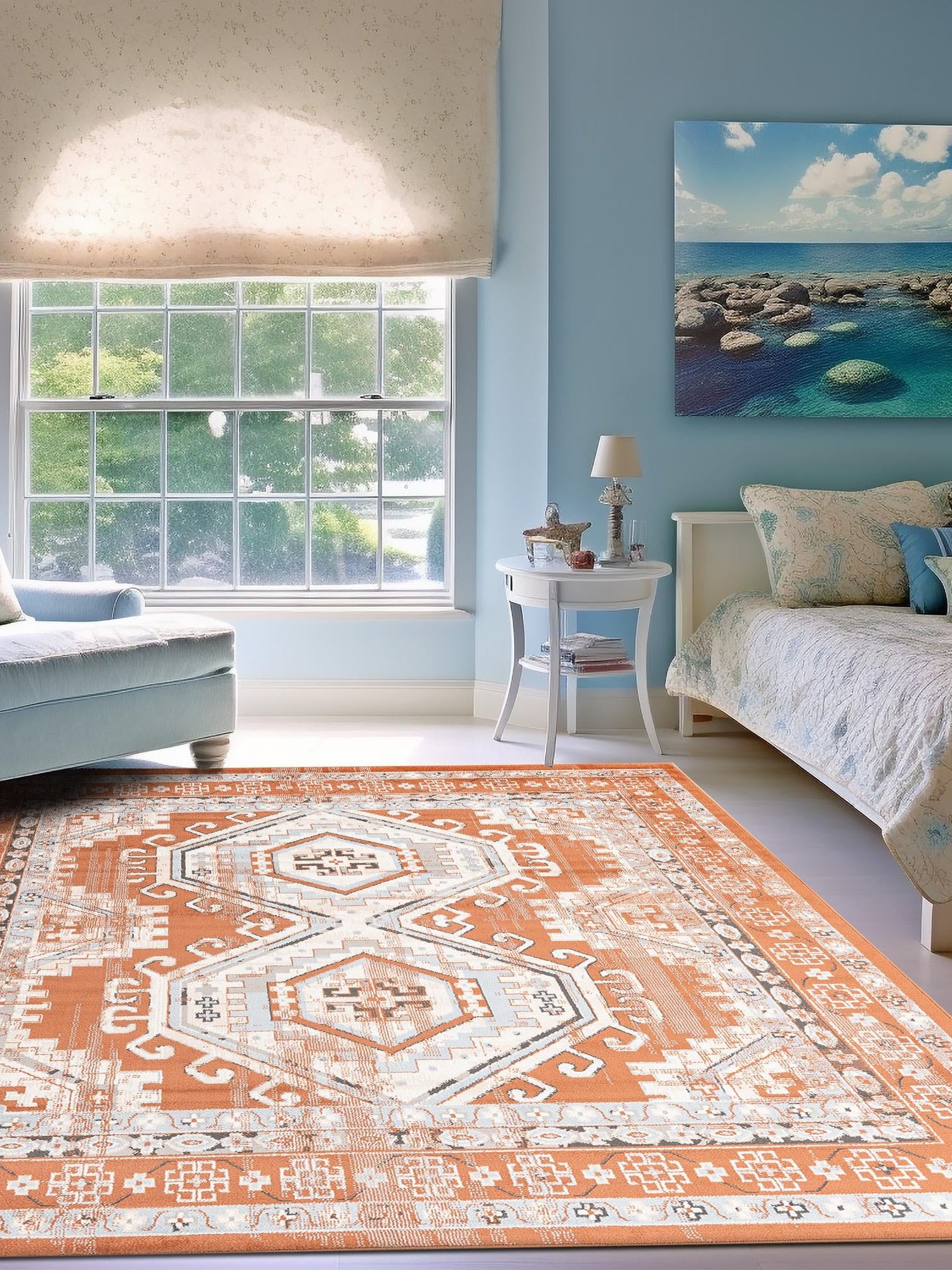 Terracotta 4' 1 x 4' 1 Charlotte Square Area Rug 100% Polypropylene With Jute Backing Traditional Classical Durable Carpet for Living Dining Office Rooms for Sale at Rug Engine