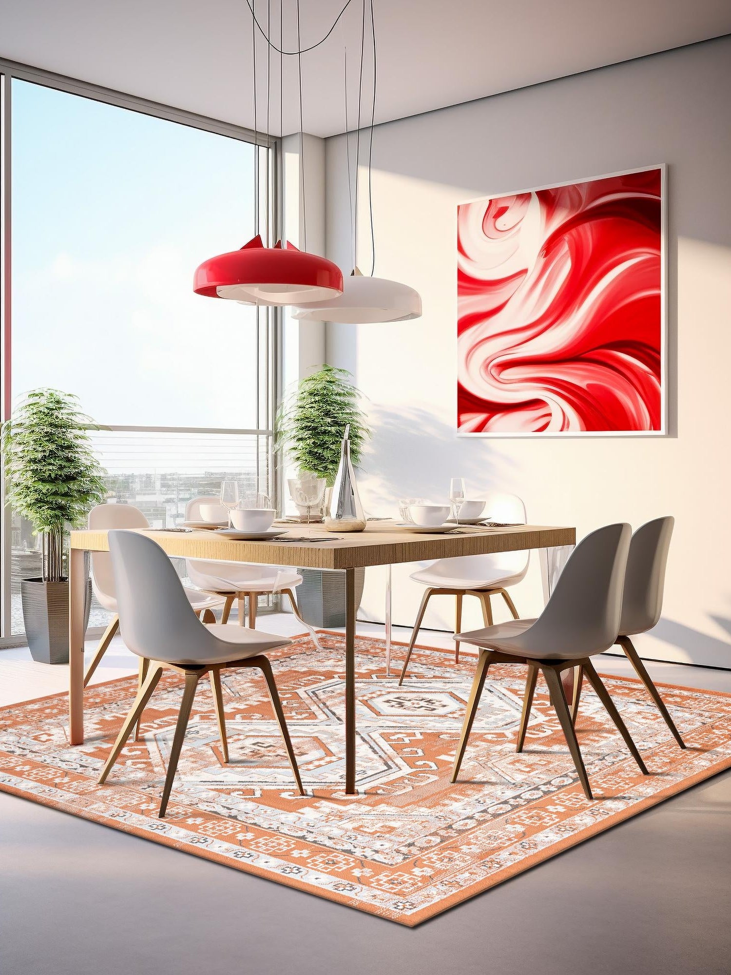 Terracotta 10' x 10' Charlotte Square Area Rug 100% Polypropylene With Jute Backing Traditional Classical Durable Carpet for Living Dining Office Rooms for Sale at Rug Engine