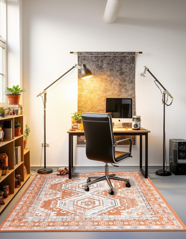 Terracotta 7' 10 x 7' 10 Charlotte Square Area Rug 100% Polypropylene With Jute Backing Traditional Classical Durable Carpet for Living Dining Office Rooms for Sale at Rug Engine