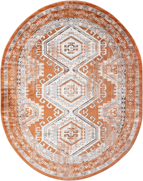 Terracotta 7' 10 x 10' Charlotte Oval Area Rug 100% Polypropylene With Jute Backing Traditional Classical Durable Carpet for Living Dining Office Rooms for Sale at Rug Engine
