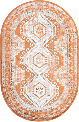 Terracotta 5' 3 x 8' Charlotte Oval Area Rug 100% Polypropylene With Jute Backing Traditional Classical Durable Carpet for Living Dining Office Rooms for Sale at Rug Engine
