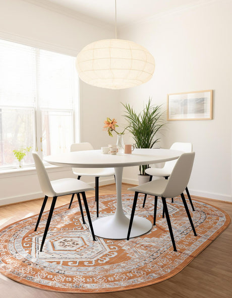 Terracotta 7' 10 x 10' Charlotte Oval Area Rug 100% Polypropylene With Jute Backing Traditional Classical Durable Carpet for Living Dining Office Rooms for Sale at Rug Engine