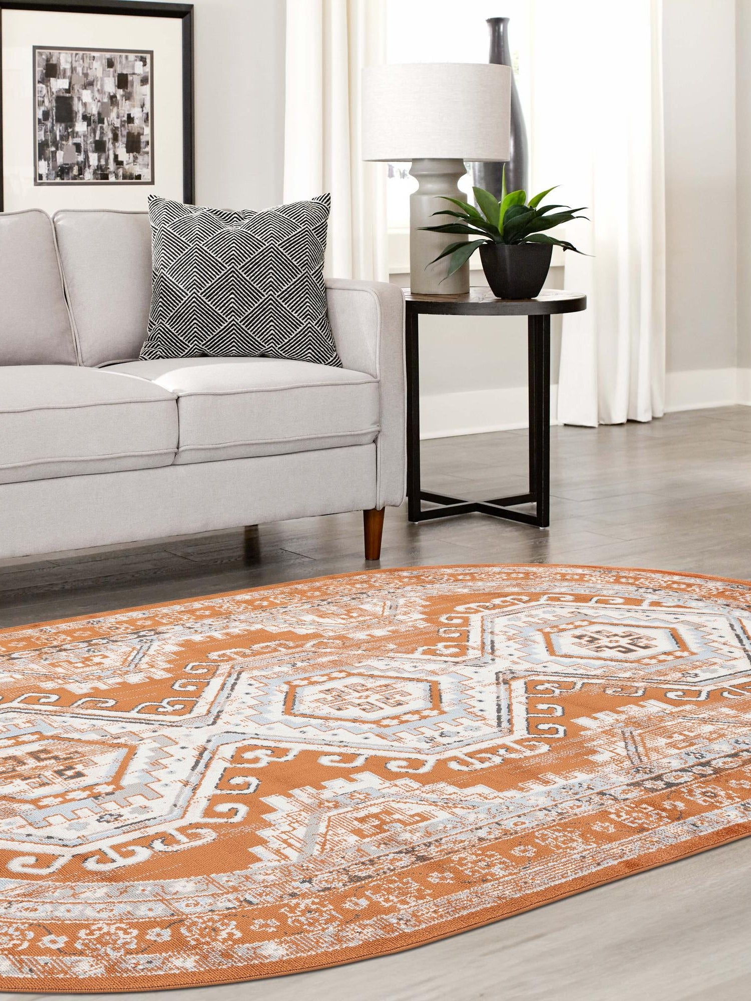 Terracotta 3' 1 x 5' 3 Charlotte Oval Area Rug 100% Polypropylene With Jute Backing Traditional Classical Durable Carpet for Living Dining Office Rooms for Sale at Rug Engine