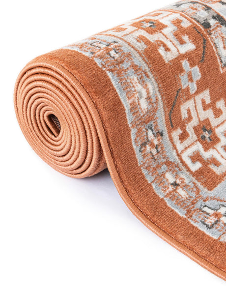 Terracotta 6' 1 x 9' Charlotte Oval Area Rug 100% Polypropylene With Jute Backing Traditional Classical Durable Carpet for Living Dining Office Rooms for Sale at Rug Engine