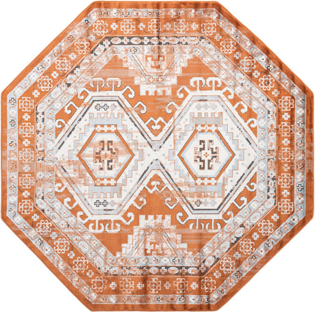 Terracotta 7' 10 x 7' 10 Charlotte Octagon Area Rug 100% Polypropylene With Jute Backing Traditional Classical Durable Carpet for Living Dining Office Rooms for Sale at Rug Engine