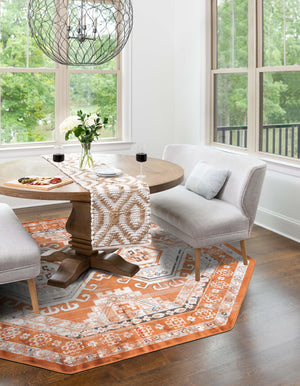 Terracotta 7' 10 x 7' 10 Charlotte Octagon Area Rug 100% Polypropylene With Jute Backing Traditional Classical Durable Carpet for Living Dining Office Rooms for Sale at Rug Engine