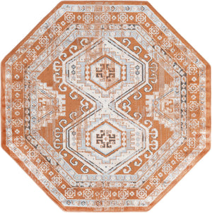 Terracotta 5' 3 x 5' 3 Charlotte Octagon Area Rug 100% Polypropylene With Jute Backing Traditional Classical Durable Carpet for Living Dining Office Rooms for Sale at Rug Engine