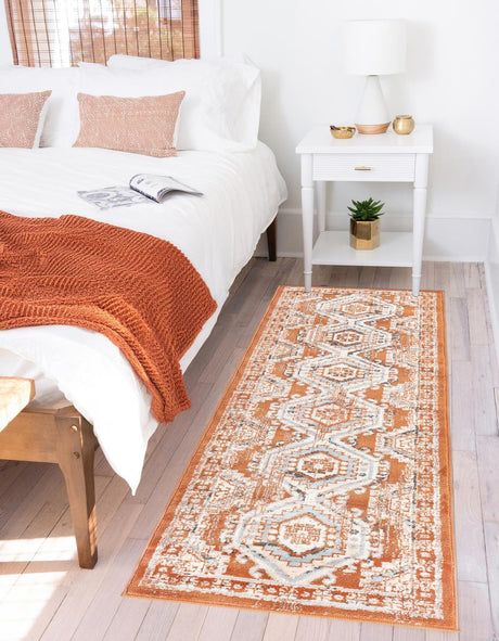 Terracotta 2' x 6' 1 Charlotte Runner Area Rug 100% Polypropylene With Jute Backing Traditional Classical Durable Carpet for Living Dining Office Rooms for Sale at Rug Engine