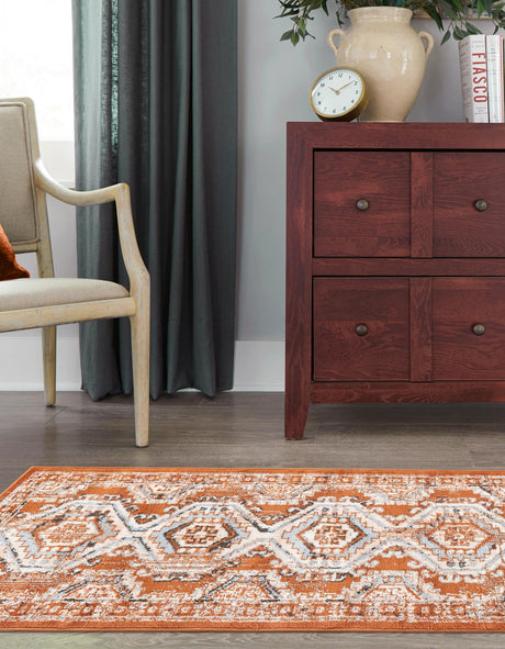 Terracotta 2' x 7' 1 Charlotte Runner Area Rug 100% Polypropylene With Jute Backing Traditional Classical Durable Carpet for Living Dining Office Rooms for Sale at Rug Engine