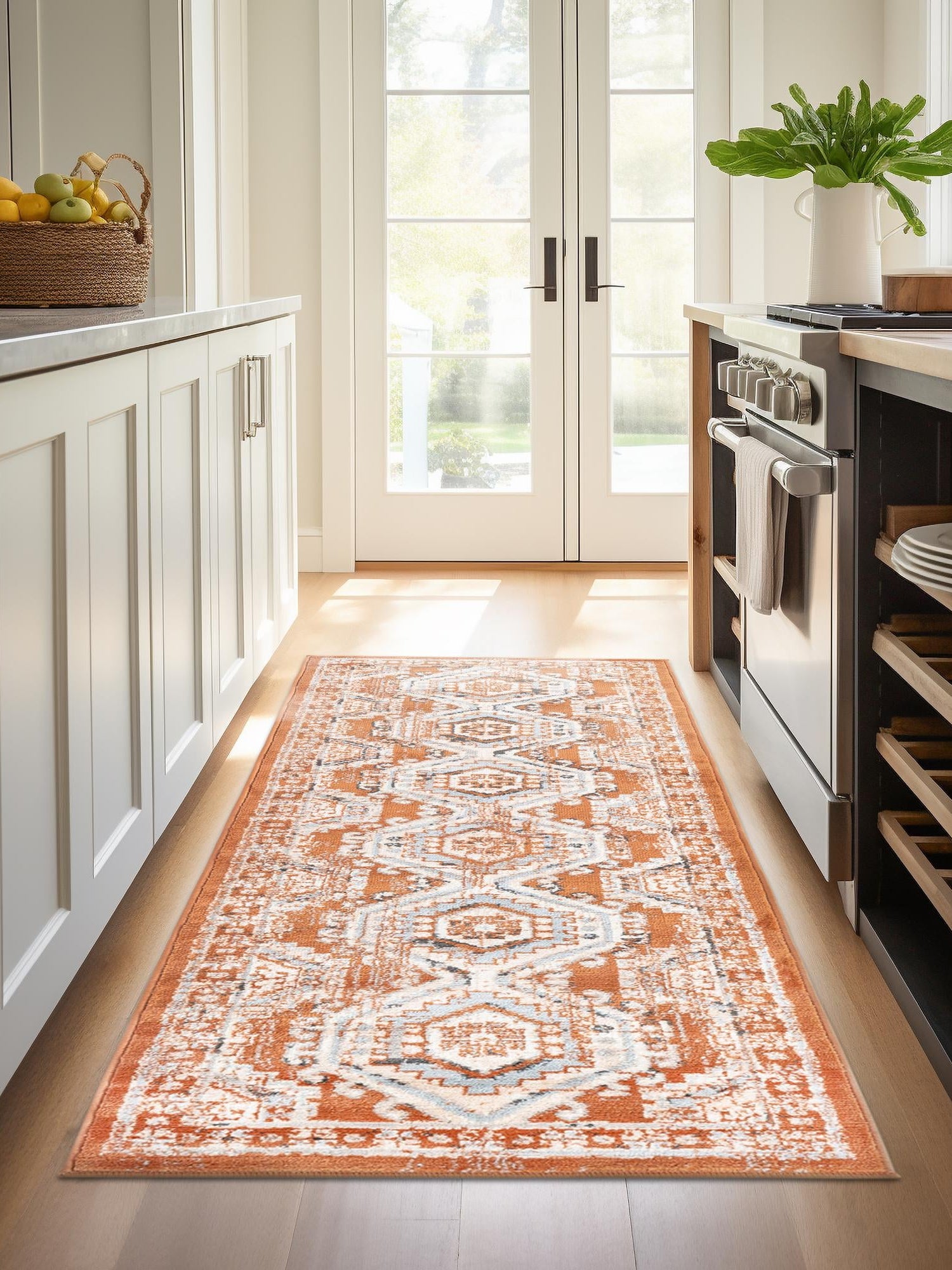 Terracotta 2' x 6' 1 Charlotte Runner Area Rug 100% Polypropylene With Jute Backing Traditional Classical Durable Carpet for Living Dining Office Rooms for Sale at Rug Engine