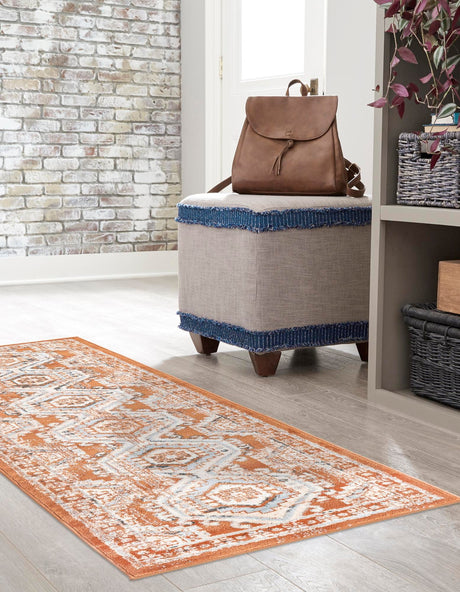 Terracotta 2' x 8' Charlotte Runner Area Rug 100% Polypropylene With Jute Backing Traditional Classical Durable Carpet for Living Dining Office Rooms for Sale at Rug Engine