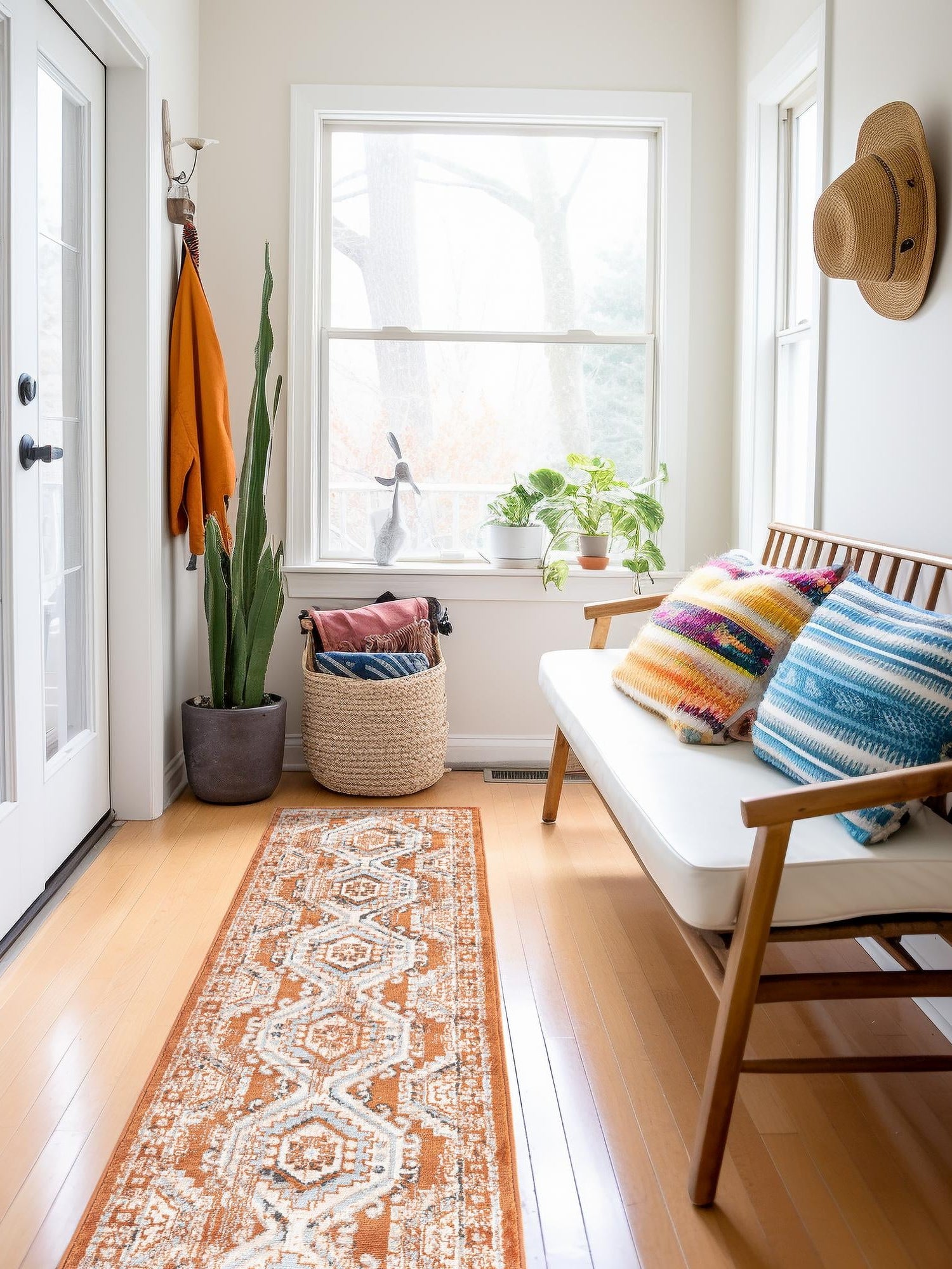 Terracotta 2' x 7' 1 Charlotte Runner Area Rug 100% Polypropylene With Jute Backing Traditional Classical Durable Carpet for Living Dining Office Rooms for Sale at Rug Engine