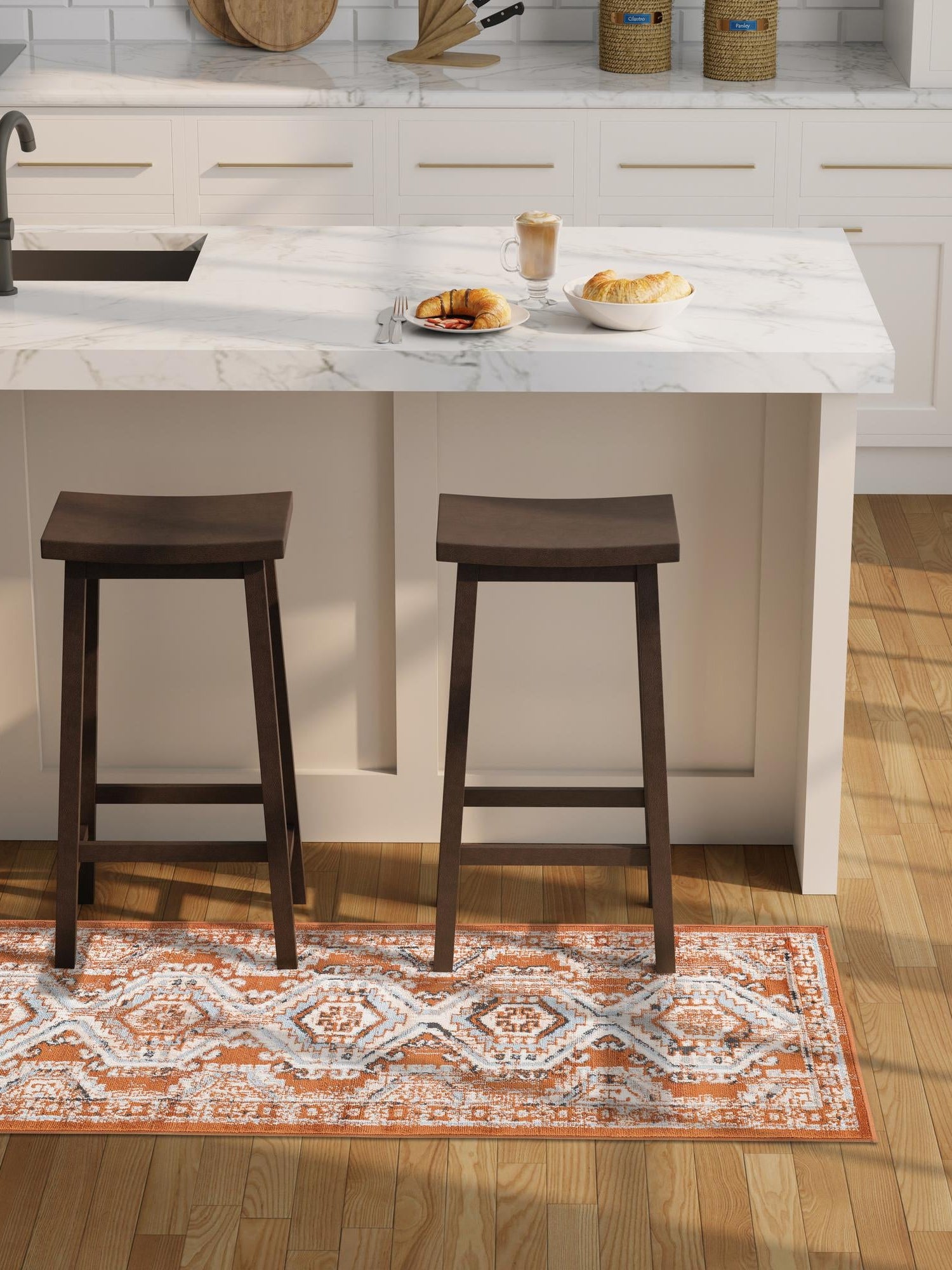 Terracotta 2' x 6' 1 Charlotte Runner Area Rug 100% Polypropylene With Jute Backing Traditional Classical Durable Carpet for Living Dining Office Rooms for Sale at Rug Engine