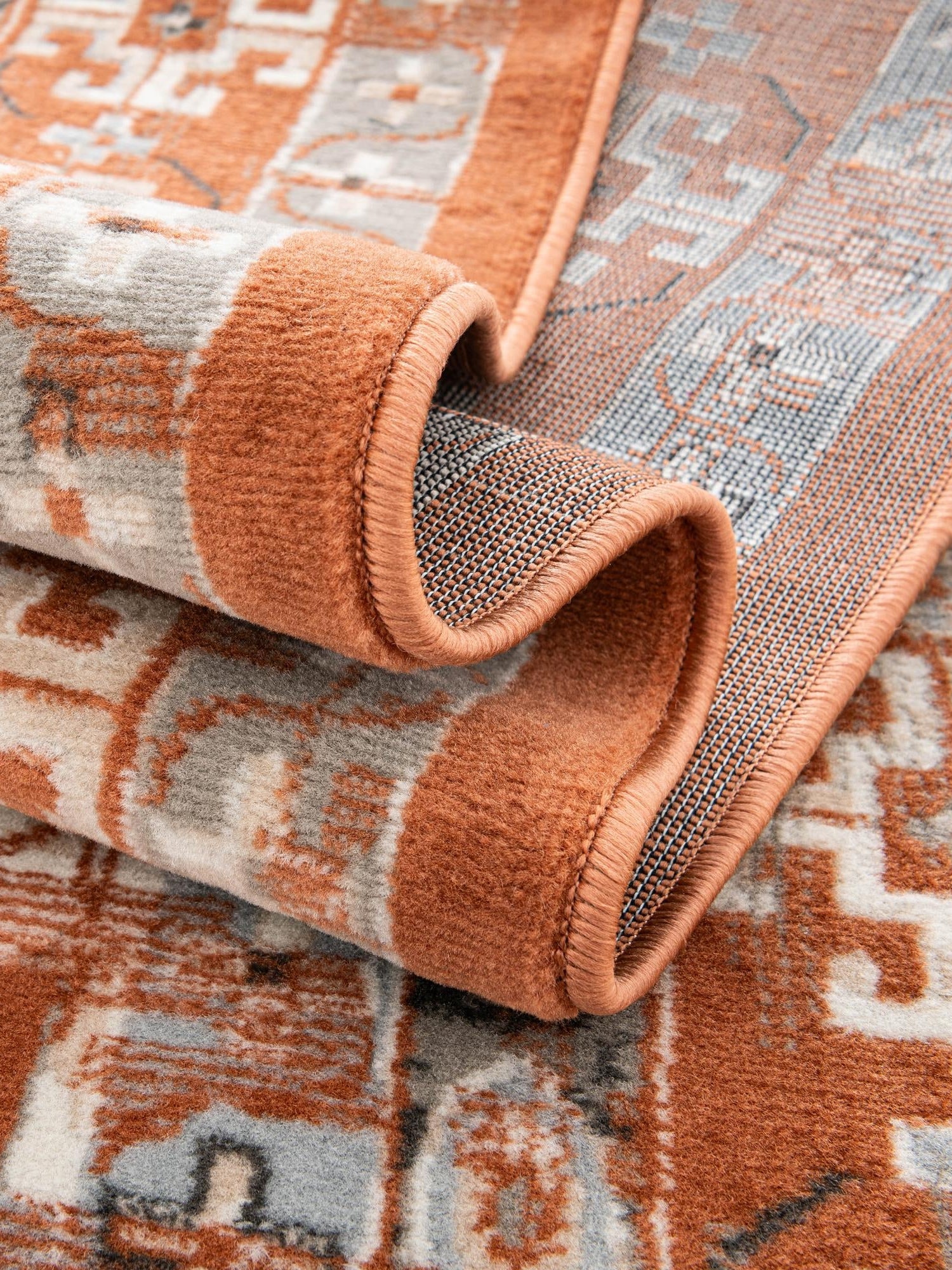 Terracotta 2' x 6' 1 Charlotte Runner Area Rug 100% Polypropylene With Jute Backing Traditional Classical Durable Carpet for Living Dining Office Rooms for Sale at Rug Engine