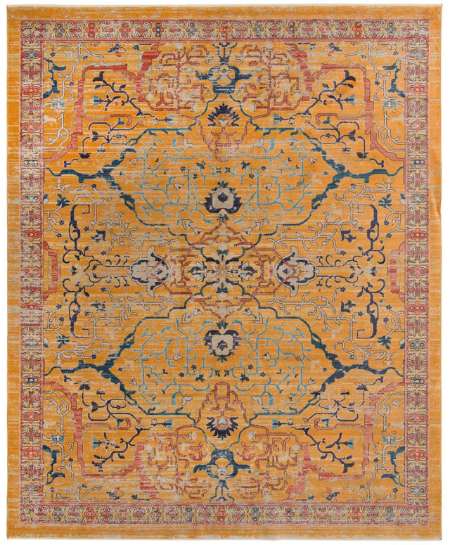 Yellow 10' x 12' 4 Lola Rectangle Area Rug Polypropylene With Jute Backing Traditional Pattern Easy Clean Carpet for Home Interior Design for Sale at Rug Engine