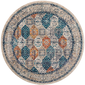 Multicolor 7' x 7' Lola Round Area Rug Polypropylene With Jute Backing Traditional Pattern Easy Clean Carpet for Home Interior Design for Sale at Rug Engine