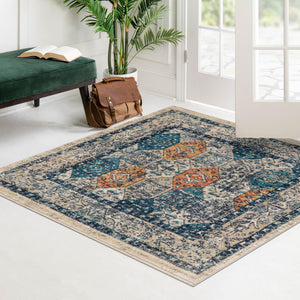 Multicolor 7' 10 x 7' 10 Lola Square Area Rug Polypropylene With Jute Backing Traditional Pattern Easy Clean Carpet for Home Interior Design for Sale at Rug Engine