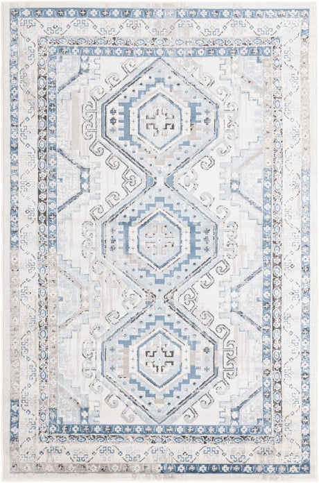 Gray Blue 5' 3 x 8' Charlotte Rectangle Area Rug 100% Polypropylene With Jute Backing Traditional Classical Durable Carpet for Living Dining Office Rooms for Sale at Rug Engine