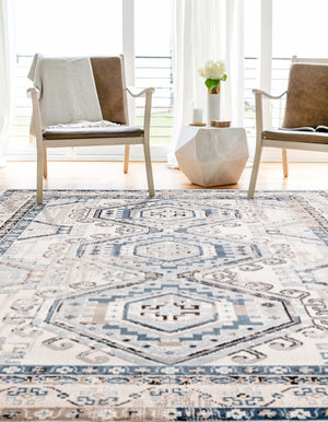 Gray Blue 9' x 12' Charlotte Rectangle Area Rug 100% Polypropylene With Jute Backing Traditional Classical Durable Carpet for Living Dining Office Rooms for Sale at Rug Engine