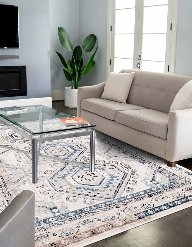 Gray Blue 10' x 13' Charlotte Rectangle Area Rug 100% Polypropylene With Jute Backing Traditional Classical Durable Carpet for Living Dining Office Rooms for Sale at Rug Engine