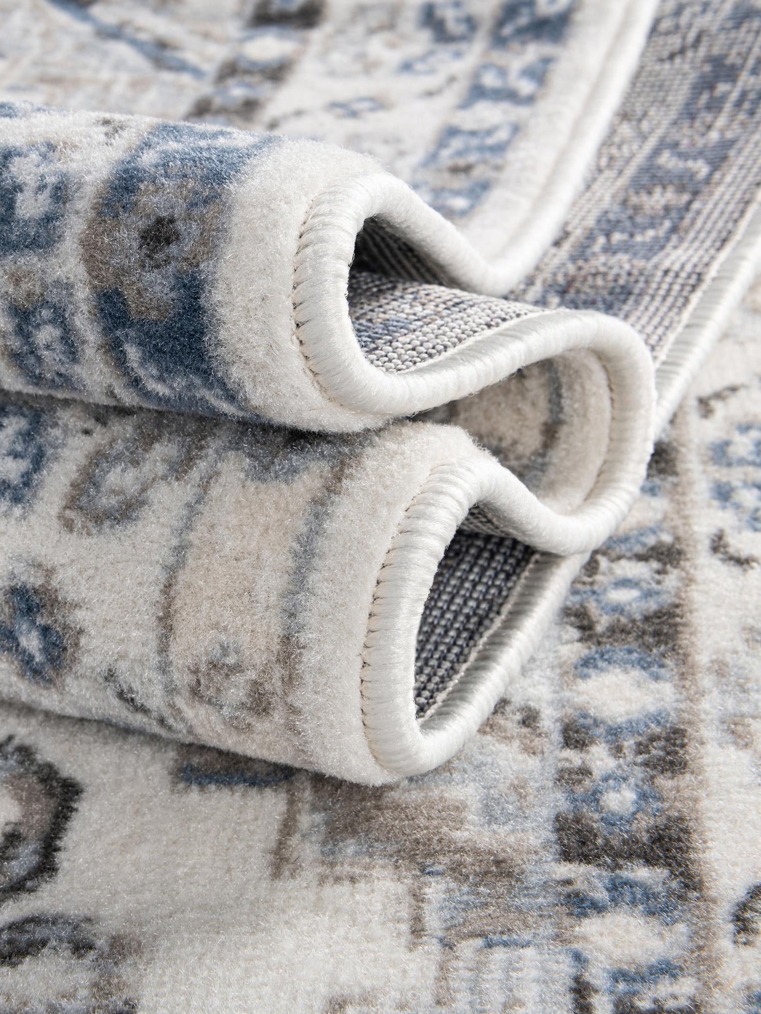 Gray Blue 3' 1 x 5' 3 Charlotte Rectangle Area Rug 100% Polypropylene With Jute Backing Traditional Classical Durable Carpet for Living Dining Office Rooms for Sale at Rug Engine