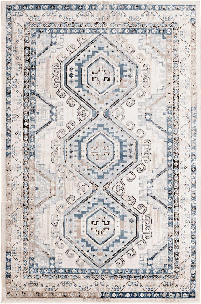 Gray Blue 5' 3 x 8' Charlotte Rectangle Area Rug 100% Polypropylene With Jute Backing Traditional Classical Durable Carpet for Living Dining Office Rooms for Sale at Rug Engine