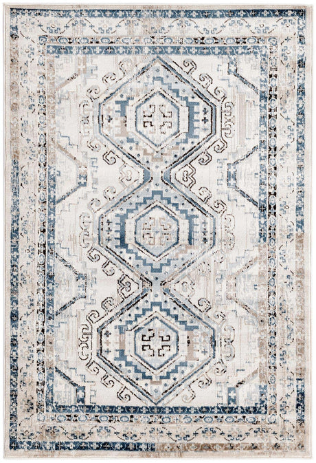 Gray Blue 4' 1 x 6' 1 Charlotte Rectangle Area Rug 100% Polypropylene With Jute Backing Traditional Classical Durable Carpet for Living Dining Office Rooms for Sale at Rug Engine