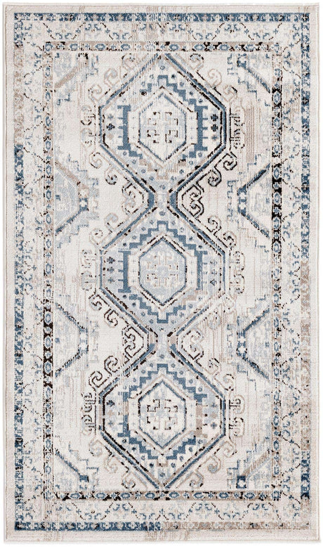 Gray Blue 3' 1 x 5' 3 Charlotte Rectangle Area Rug 100% Polypropylene With Jute Backing Traditional Classical Durable Carpet for Living Dining Office Rooms for Sale at Rug Engine