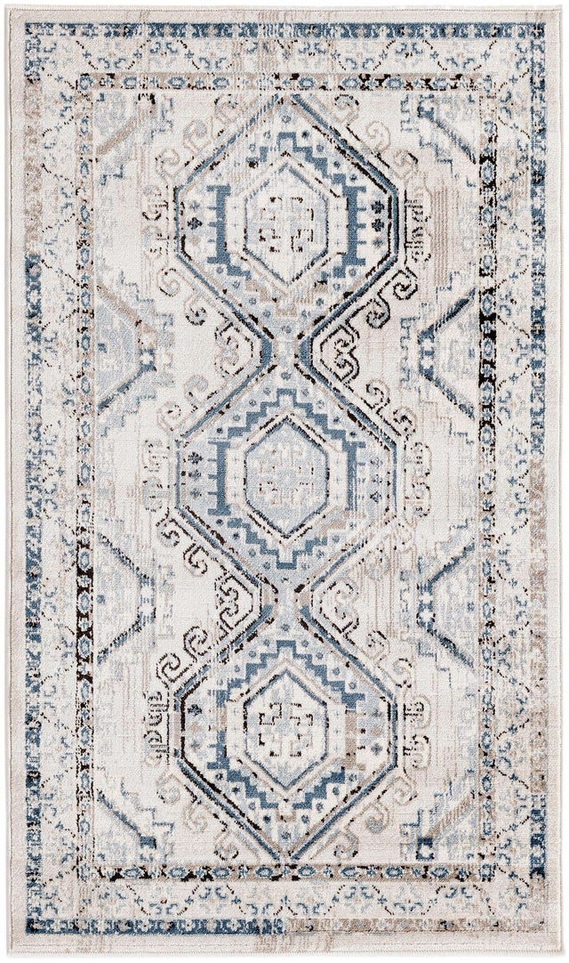 Gray Blue 3' 1 x 5' 3 Charlotte Rectangle Area Rug 100% Polypropylene With Jute Backing Traditional Classical Durable Carpet for Living Dining Office Rooms for Sale at Rug Engine