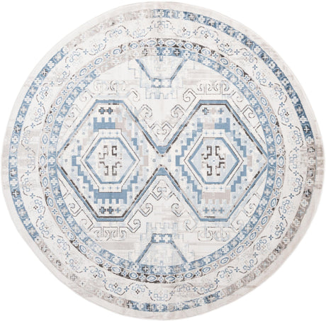 Gray Blue 7' 10 x 7' 10 Charlotte Round Area Rug 100% Polypropylene With Jute Backing Traditional Classical Durable Carpet for Living Dining Office Rooms for Sale at Rug Engine