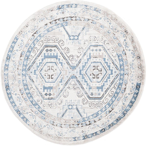Gray Blue 5' 3 x 5' 3 Charlotte Round Area Rug 100% Polypropylene With Jute Backing Traditional Classical Durable Carpet for Living Dining Office Rooms for Sale at Rug Engine